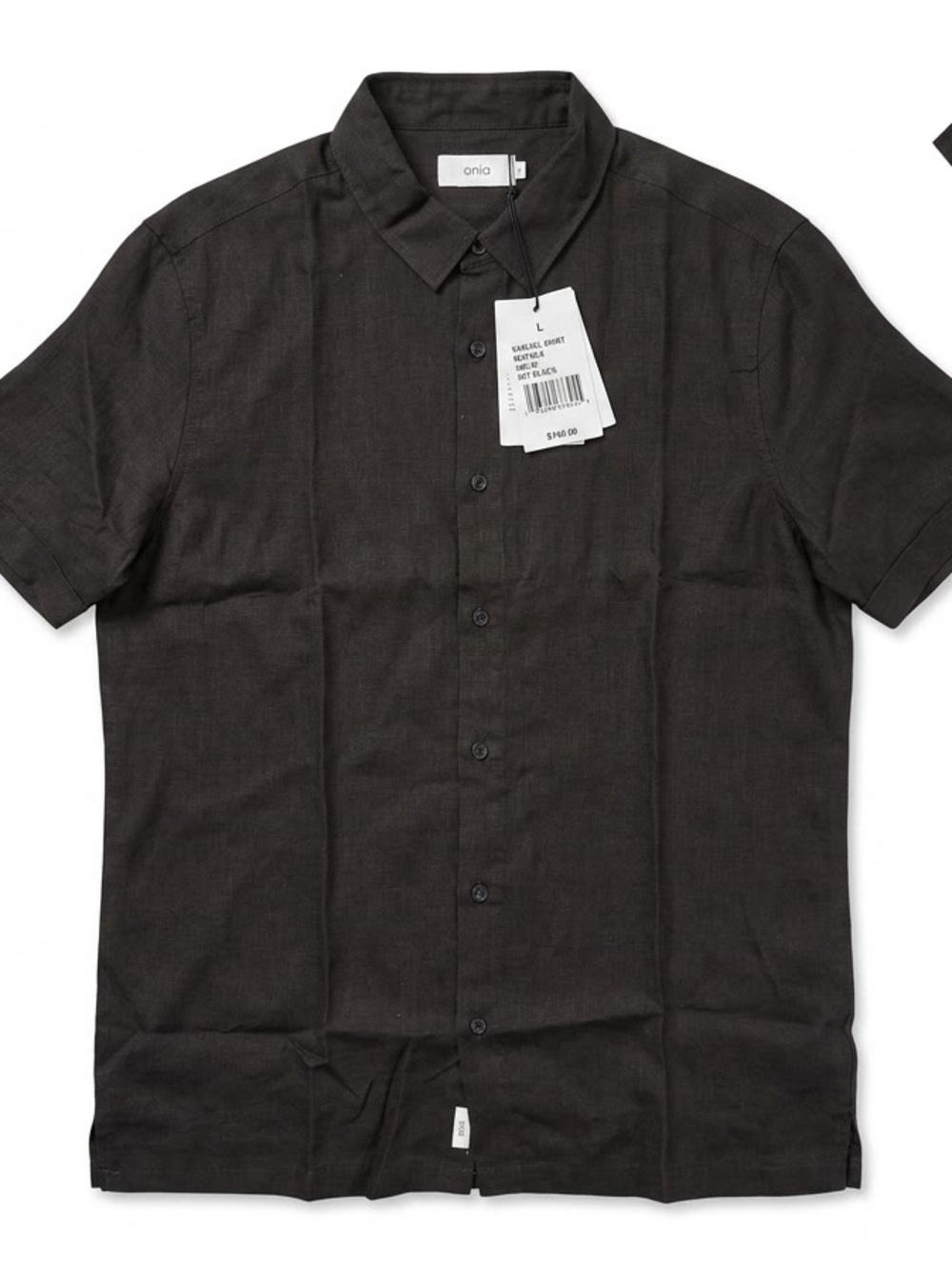 Onia Short-Sleeve Button-Down Shirt in Black
